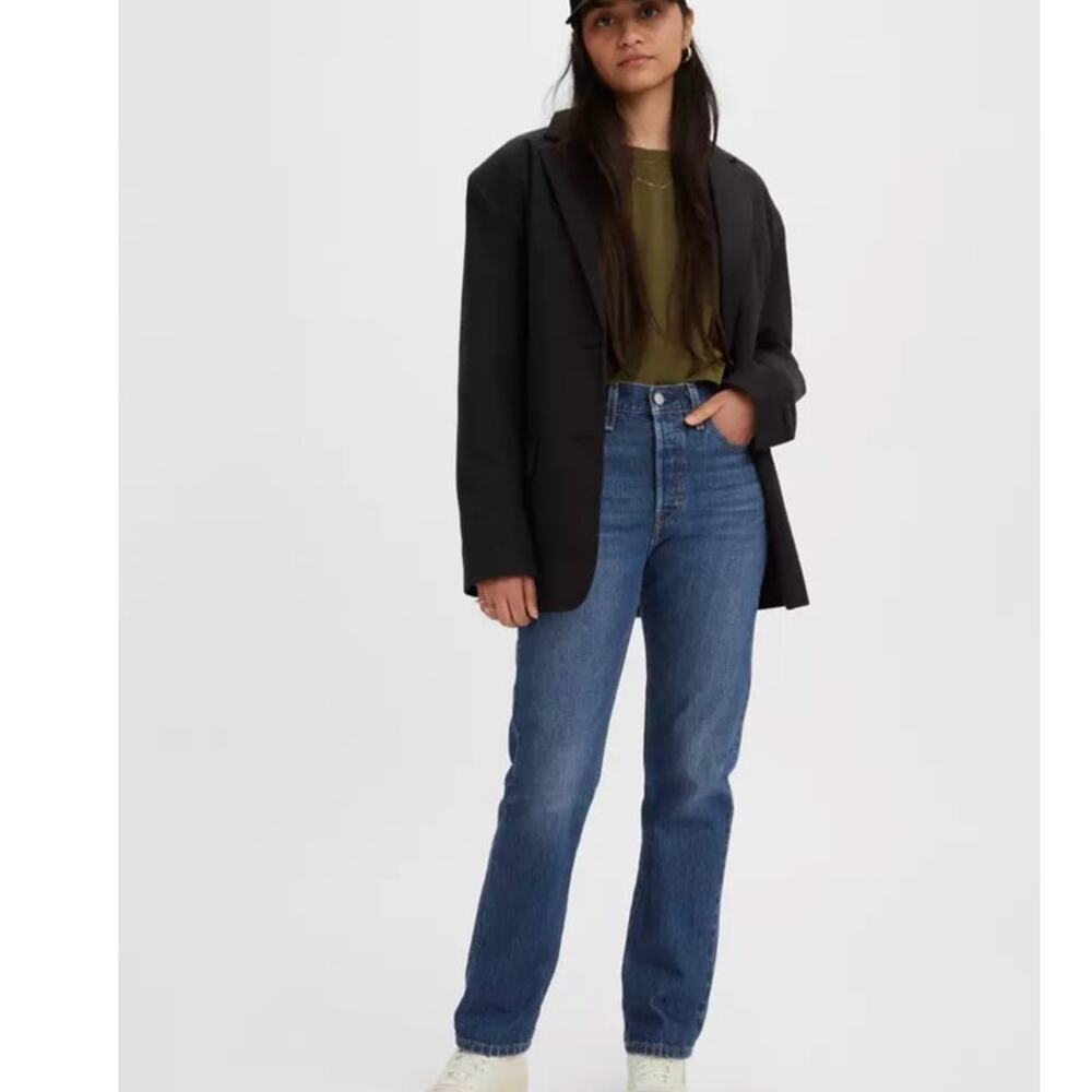Levi's Womens 501 Original Fit Jeans Worn In Dark Indigo Size 27